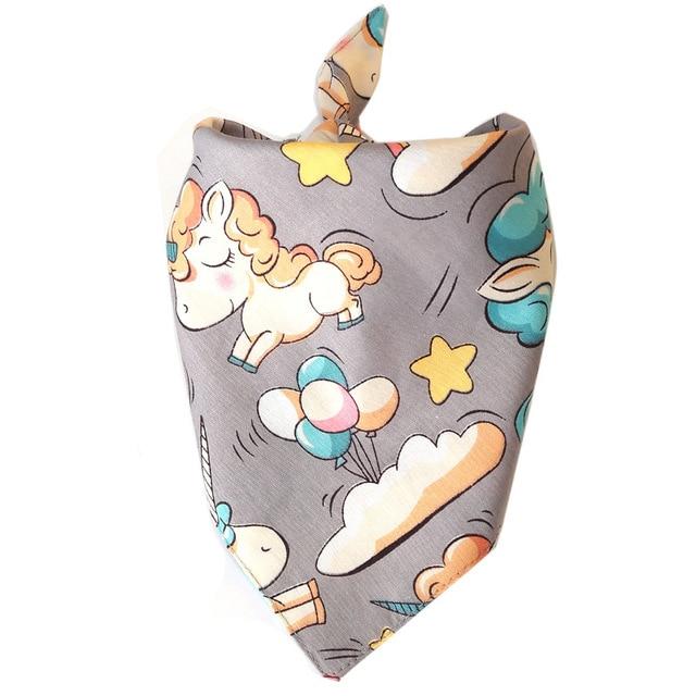 Unicorn Printed Cotton Dog Bandana for Small Medium Dogs Cats Scarf Pet Accessories