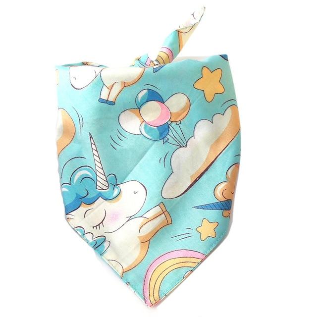 Unicorn Printed Cotton Dog Bandana for Small Medium Dogs Cats Scarf Pet Accessories