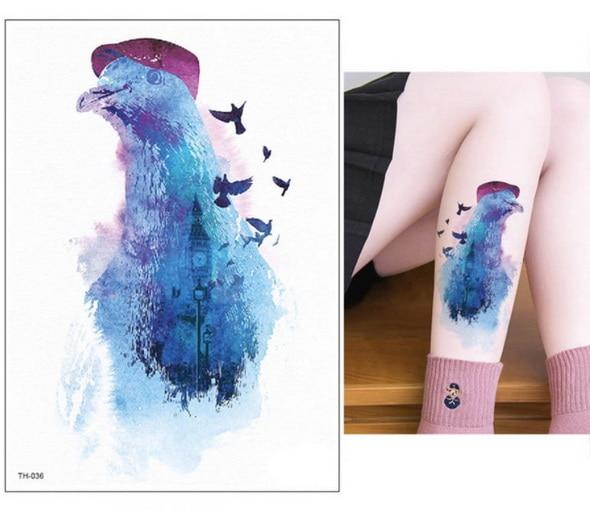 New Cartoon Blue Unicorn Fairy Tales Temporary Tattoo For Children Kids Waterproof Flash Tattoo Sticker Girl Baby Body Art Horse