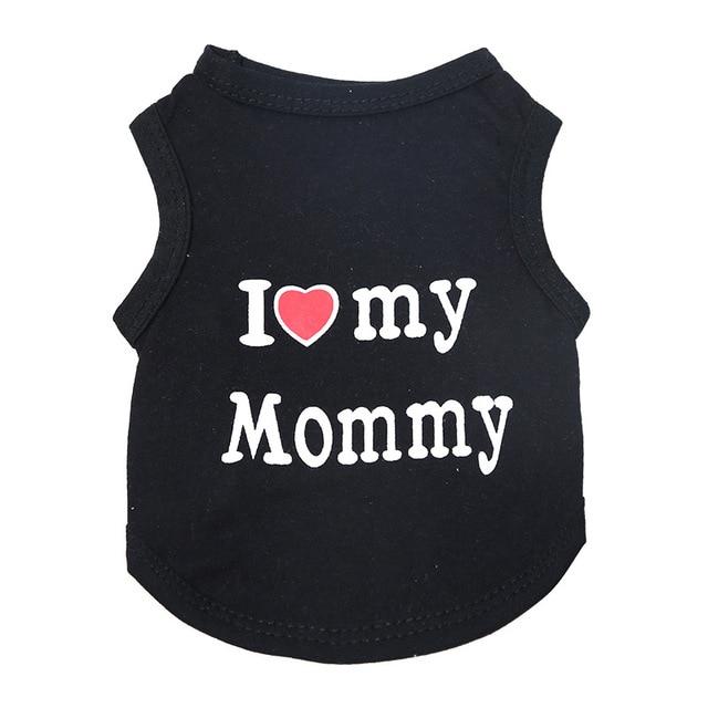Love Cat Clothes Cotton Pet T Shirts Clothing For Cats Vest Summer Cat Clothes Mommy Daddy Vest Gatos Pet Clothing 40S1