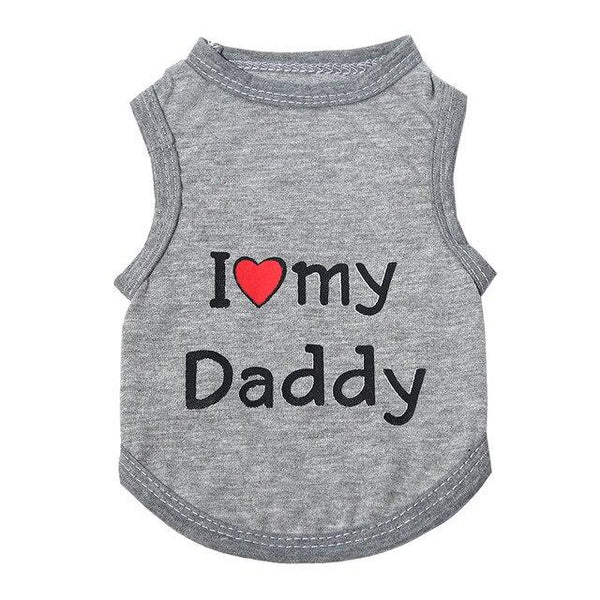 Love Cat Clothes Cotton Pet T Shirts Clothing For Cats Vest Summer Cat Clothes Mommy Daddy Vest Gatos Pet Clothing 40S1