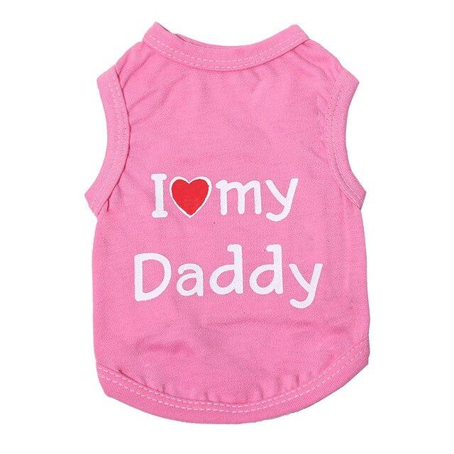 Love Cat Clothes Cotton Pet T Shirts Clothing For Cats Vest Summer Cat Clothes Mommy Daddy Vest Gatos Pet Clothing 40S1