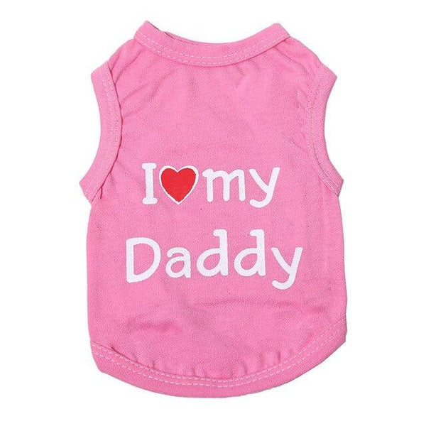 Love Cat Clothes Cotton Pet T Shirts Clothing For Cats Vest Summer Cat Clothes Mommy Daddy Vest Gatos Pet Clothing 40S1