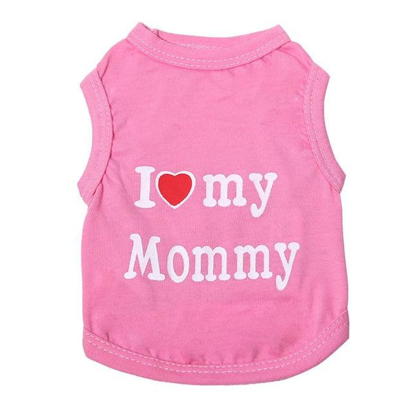 Love Cat Clothes Cotton Pet T Shirts Clothing For Cats Vest Summer Cat Clothes Mommy Daddy Vest Gatos Pet Clothing 40S1