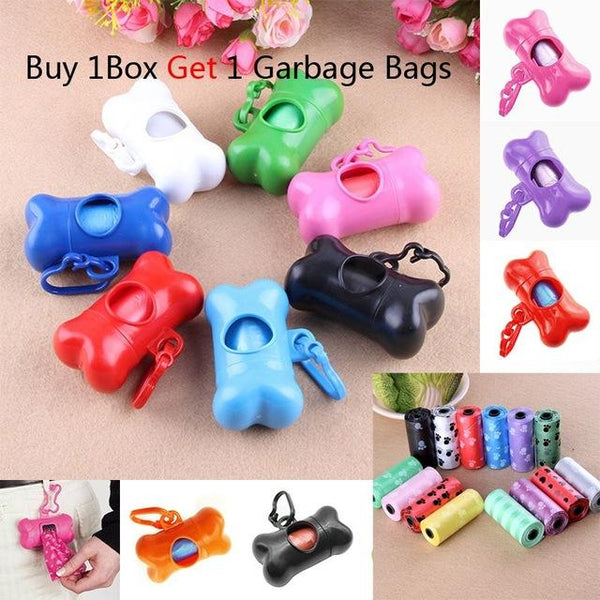 Dispenser Dog Bone Case Up Shape Bags Waste Box Poo Clean Holder Pet Garbage