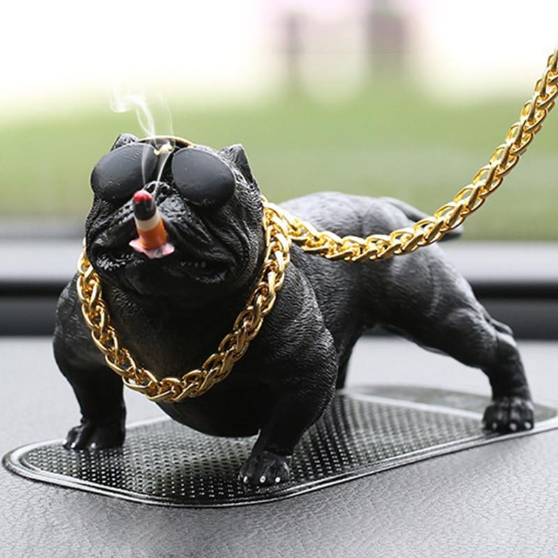 Car Dog Decor Car Interior Simulation Bully Dog Doll Accessories Ornaments XR657