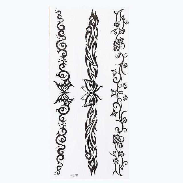 1 Sheet Temporary English Word Tattoo Stickers Black Letters Feather Body Art Tattoos Sticker Waterproof For Temporary Tattoos