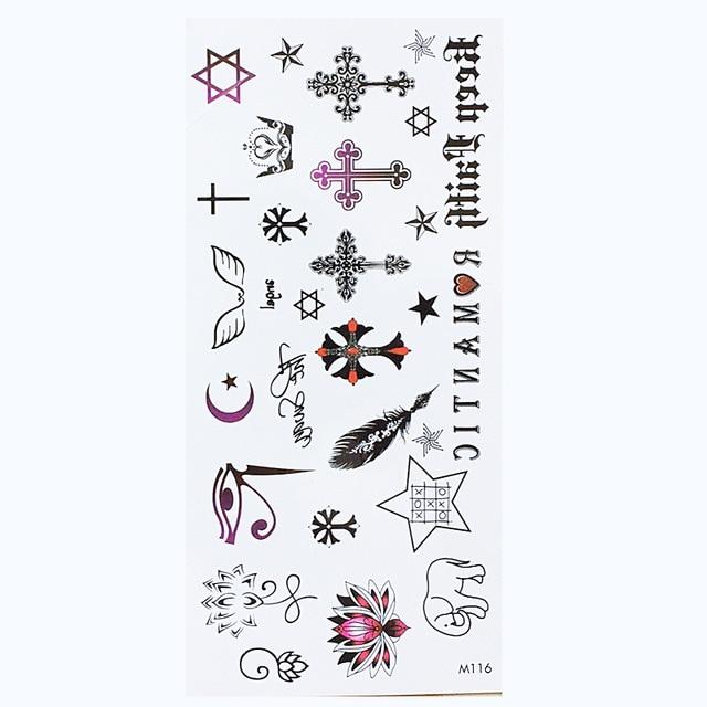 1 Sheet Temporary English Word Tattoo Stickers Black Letters Feather Body Art Tattoos Sticker Waterproof For Temporary Tattoos