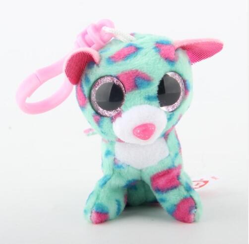 Ty Beanie Boos Big Eyes Plush Dog Keychain Doll Unicorn Penguin Leopard Owl Monkey Clip Toys 4" 10cm