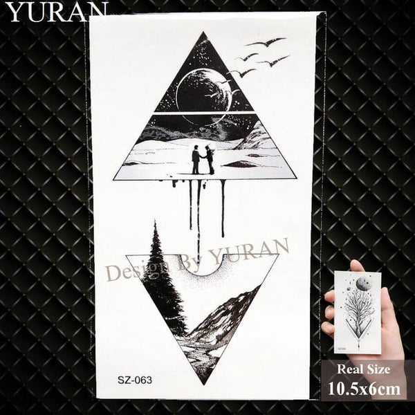 YURAN Women Sexy Arm Fake Black Tattoo Henna Mandala Flower Temporary Tattoo Girls Beauty Flora Waterproof Tatoos Indian Mehndi