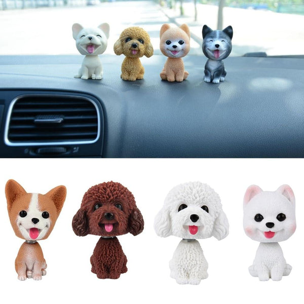 Car Ornament PVC Cute Shaking Head Dog Automobiles Interior Dashboard Swing Nodding Puppy Doll Decoration Ornaments Toys Gift