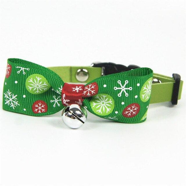 HOTFUN Christmas Pet Bowknot Dog Bow Ties Collar with Bells Cat Neck Tie Pet Supplies Dog Accessories with Bell