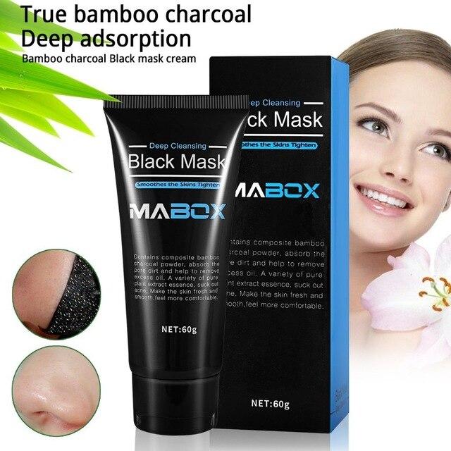 MABOX Bamboo Charcoal Black Mask Face Care Deep Cleansing Purifying Blackhead 3 Steps Black Head Remover Acne Nose Mask