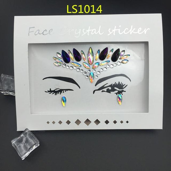 Temporary Rhinestone Glitter Tattoo Stickers Face Jewels Gems Festival Party Makeup Body Jewels Flash Fake Temporary Tattoos
