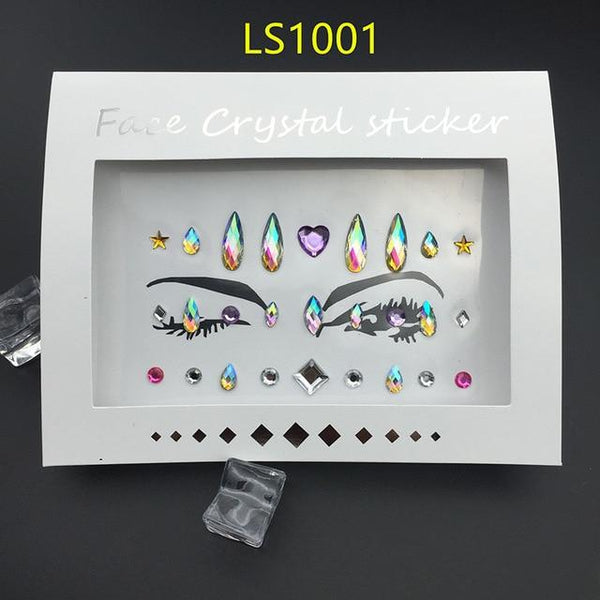 Temporary Rhinestone Glitter Tattoo Stickers Face Jewels Gems Festival Party Makeup Body Jewels Flash Fake Temporary Tattoos