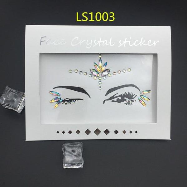 Temporary Rhinestone Glitter Tattoo Stickers Face Jewels Gems Festival Party Makeup Body Jewels Flash Fake Temporary Tattoos