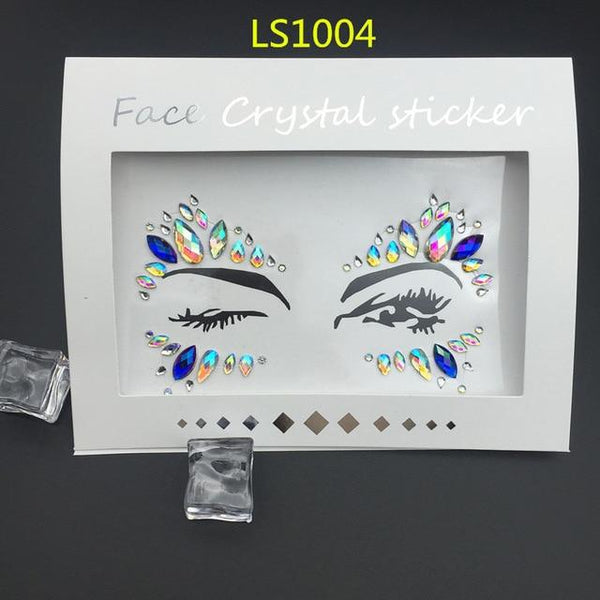 Temporary Rhinestone Glitter Tattoo Stickers Face Jewels Gems Festival Party Makeup Body Jewels Flash Fake Temporary Tattoos