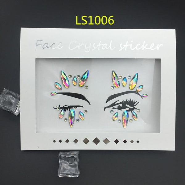 Temporary Rhinestone Glitter Tattoo Stickers Face Jewels Gems Festival Party Makeup Body Jewels Flash Fake Temporary Tattoos