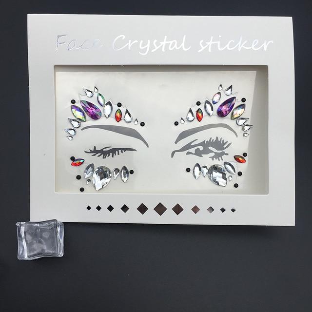 Temporary Rhinestone Glitter Tattoo Stickers Face Jewels Gems Festival Party Makeup Body Jewels Flash Fake Temporary Tattoos