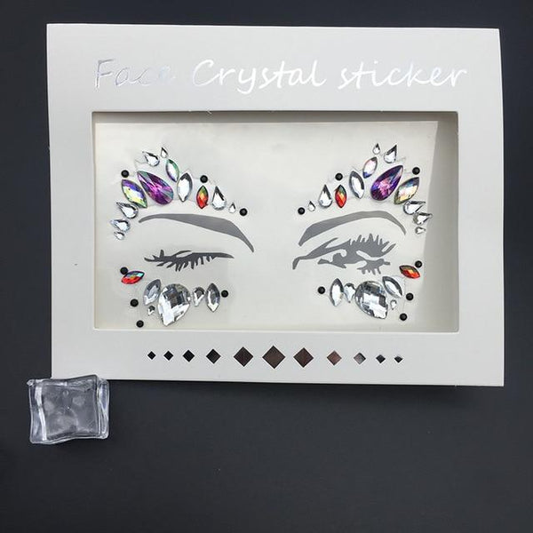 Temporary Rhinestone Glitter Tattoo Stickers Face Jewels Gems Festival Party Makeup Body Jewels Flash Fake Temporary Tattoos