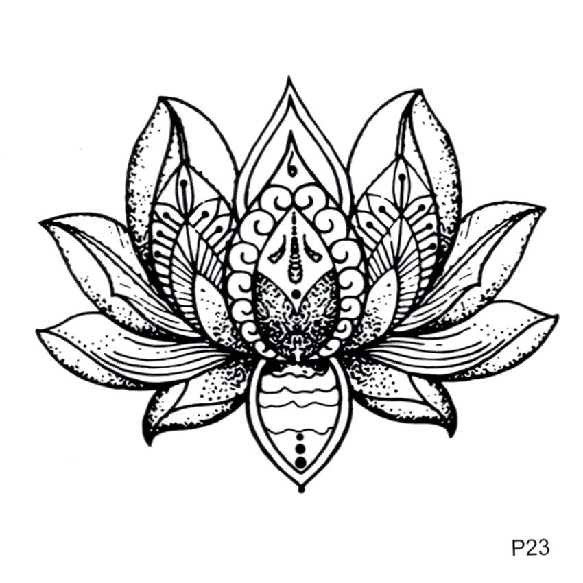 Lotus Waterproof Temporary Tattoo Sticker Flower Fake Tattoo For Men And Women Harajuku Beaty Flower Tatoo Sticker