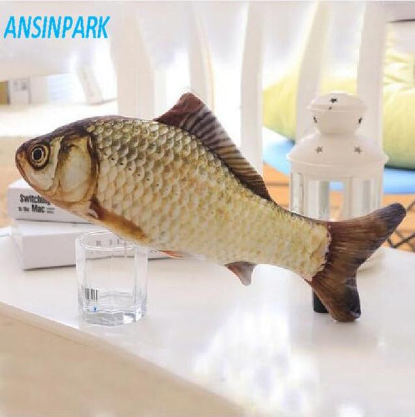 Plush Creative 3D Carp Fish Shape Cat Toy Gift Cute Simulation Fish Playing Toy For Pet Gifts Catnip Fish Stuffed Pillow Doll z1