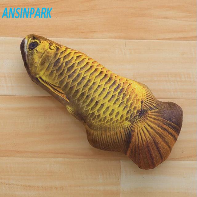 Plush Creative 3D Carp Fish Shape Cat Toy Gift Cute Simulation Fish Playing Toy For Pet Gifts Catnip Fish Stuffed Pillow Doll z1