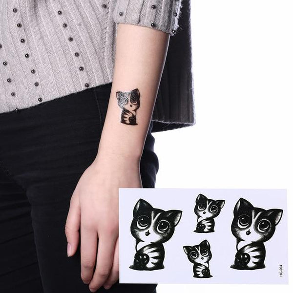 Sexy Black Cats Temporary Tattoo Body Art Arm Flash Tattoo Stickers 10.5*6cm Waterproof Fake Henna Painless Tatto Sticker