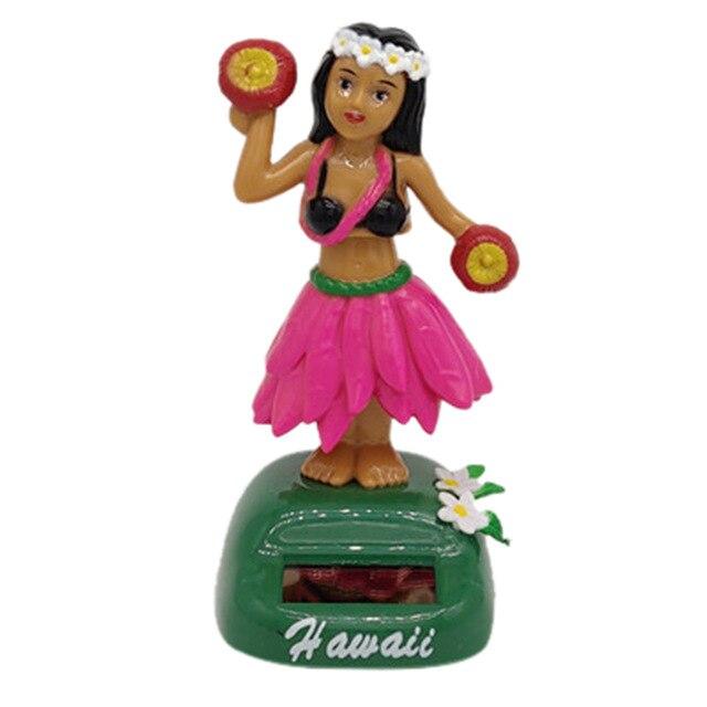 Car Ornaments Hawaii Girl Hula Shaking Head Toy Solar Powered Auto Interior Accessries Decompression Dashboard oto aksesuar