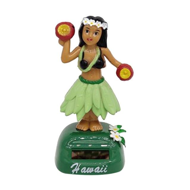 Car Ornaments Hawaii Girl Hula Shaking Head Toy Solar Powered Auto Interior Accessries Decompression Dashboard oto aksesuar
