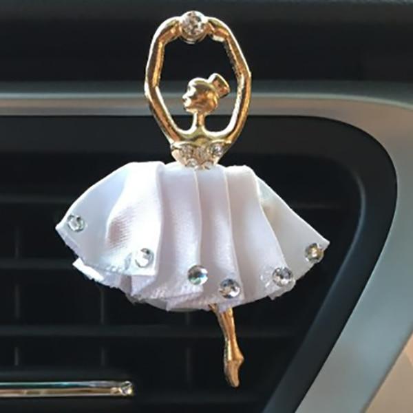 Rhinestone Ballet Girls Air Freshener In The Car Perfume Smell Auto Interior Decor Outlet Vents Clip New Car Accessory For Lady