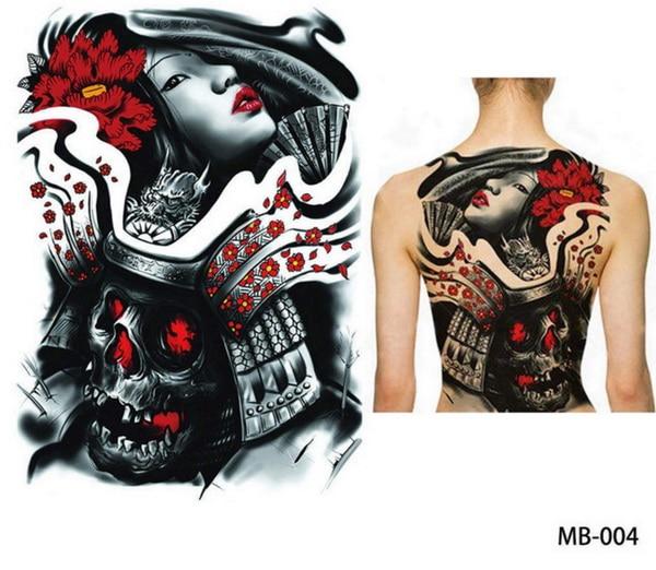 Big Large Full Back Chest Tattoo large tattoo stickers fish wolf Tiger Dragon waterproof temporary flash tattoos cool men women