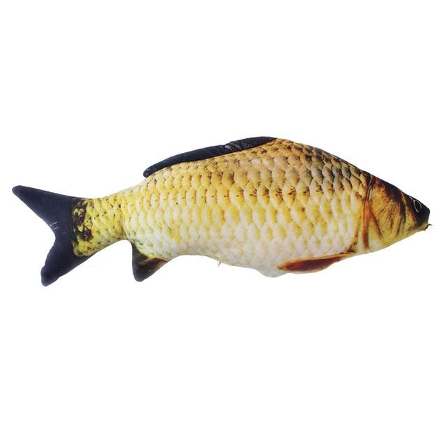 Pet Soft Plush Creative 3D Carp Fish Shape Cat Toy Gifts Catnip Fish Stuffed Pillow Doll Simulation Fish Playing Toy For Pet