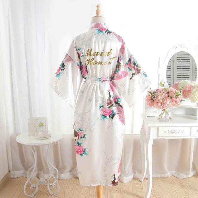 Silk Bridesmaid Bride Robe Maid Of Honor Robe Mother Of The Robes Women Satin Wedding Kimono Sexy Nightgown Dress Woman Bathrobe