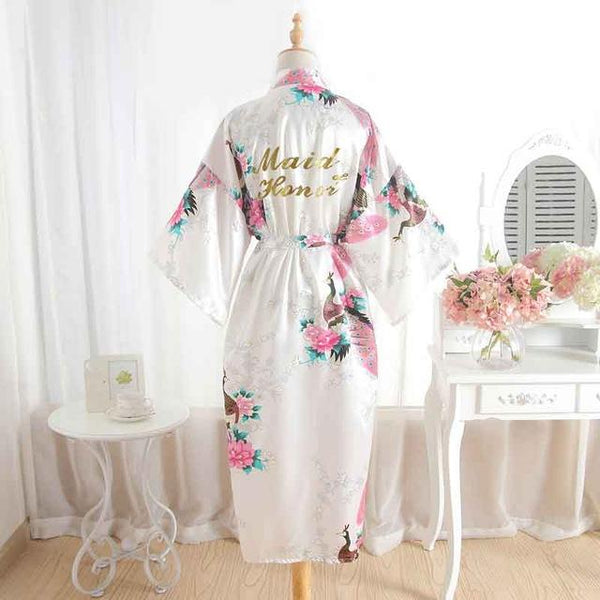 Silk Bridesmaid Bride Robe Maid Of Honor Robe Mother Of The Robes Women Satin Wedding Kimono Sexy Nightgown Dress Woman Bathrobe