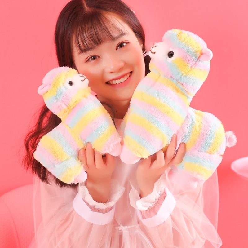 1pc 20cm Rainbow Alpaca Vicugna Pacos Plush Toys for Children Japanese Soft Plush Alpacasso Baby Stuffed Animals Alpaca Gifts