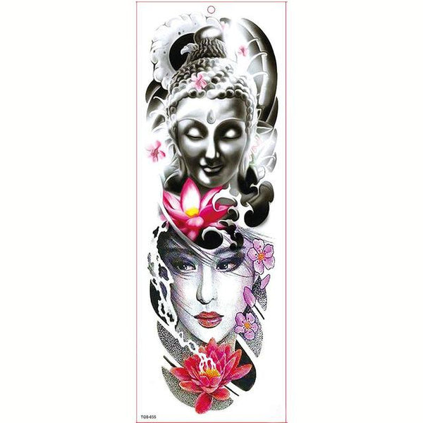 Large Arm Sleeve Tattoo Waterproof Temporary Tattoo Sticker Skull Angel Rose Lotus Men Full Flower Tatoo Body Art Tattoo Girl