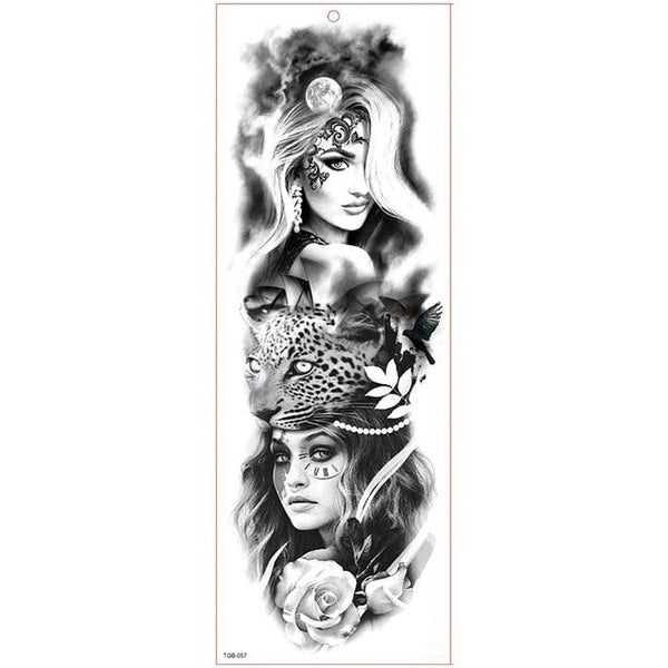 Large Arm Sleeve Tattoo Waterproof Temporary Tattoo Sticker Skull Angel Rose Lotus Men Full Flower Tatoo Body Art Tattoo Girl