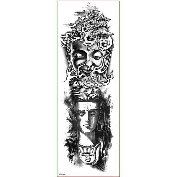 Large Arm Sleeve Tattoo Waterproof Temporary Tattoo Sticker Skull Angel Rose Lotus Men Full Flower Tatoo Body Art Tattoo Girl