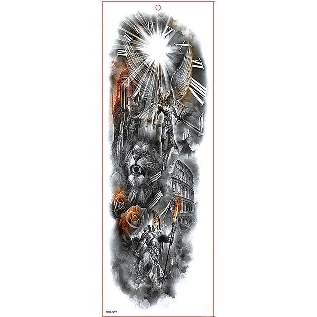 Large Arm Sleeve Tattoo Waterproof Temporary Tattoo Sticker Skull Angel Rose Lotus Men Full Flower Tatoo Body Art Tattoo Girl