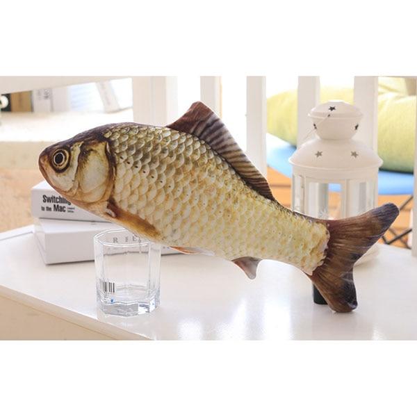 Pet Soft Plush Creative 3D Carp Fish Shape Cat Toy Gifts Catnip Fish Stuffed Pillow Doll Simulation Fish Playing Toy For Pet