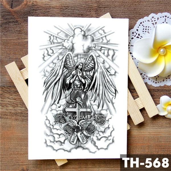 Family Rose Time clock Skull Temporary Tattoo Sticker Scorpion Tower Waterproof Tattoos Body Art Arm Fake Tatoo Men Wo