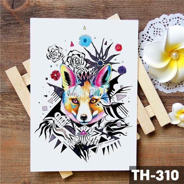 Unicorn Geometric Rose Fox Wolf Waterproof Temporary Tattoo Sticker Swan Elk Animals Flash Tattoos Body Art Fake tatoo