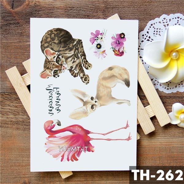 Unicorn Geometric Rose Fox Wolf Waterproof Temporary Tattoo Sticker Swan Elk Animals Flash Tattoos Body Art Fake tatoo