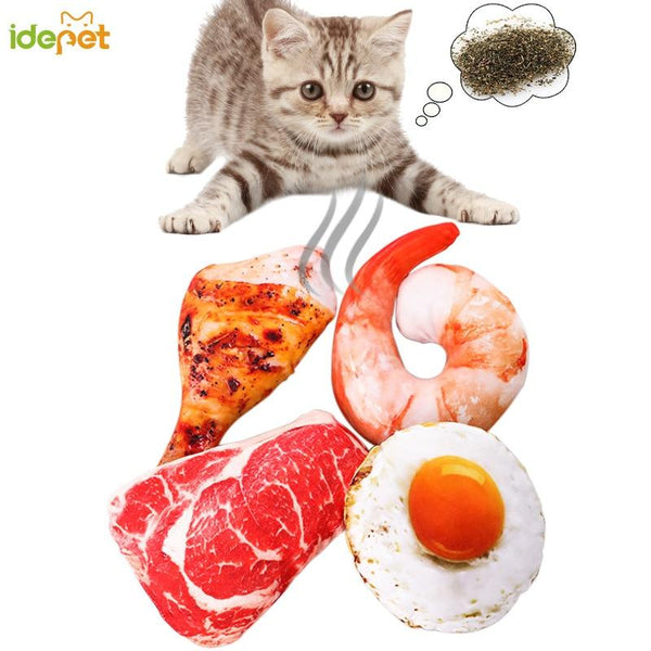Pet Cat Toy Plush Canvas Bite Toys Catnip Cat Cite Vocal Simulation Vegetable Chicken Bone Toy Chew Squeak honden speelgoed 42s1