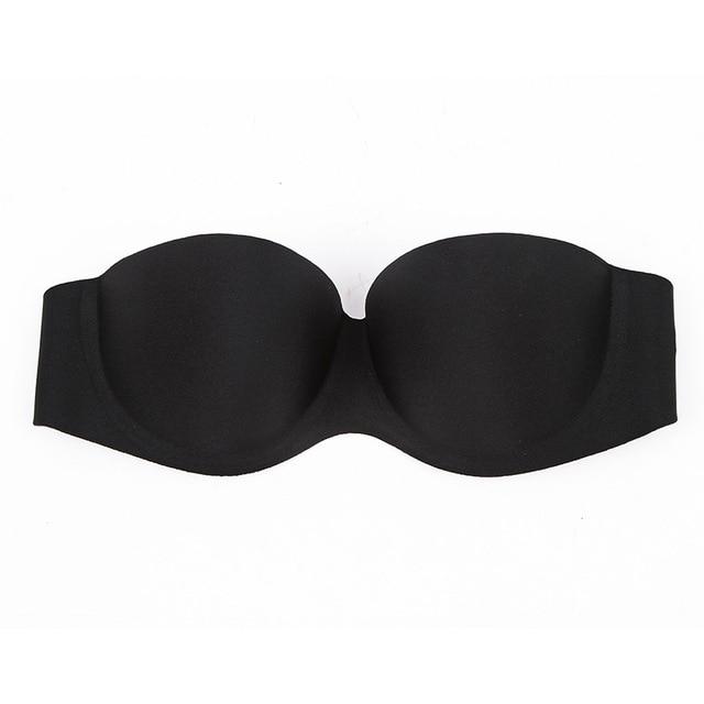 1pc Sexy push up 3 breasted Bras without Underwears Black Nude Women B Cup Bra Nude Black Invisible Blade Strapless Tape Bras
