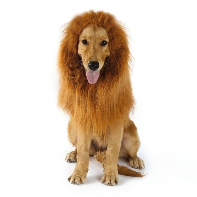 Fancy Dress Up Pet Costume Cat Halloween Clothes Dogs Lion Mane Wig With Ears Festival Dress Up