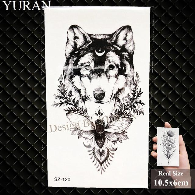 YURAN Black Iceberg Temporary Tattoo Stickers Mountain Arm Art Men Fake Tatoos Triangle Women Rivers Land Water Transfer Tattoo