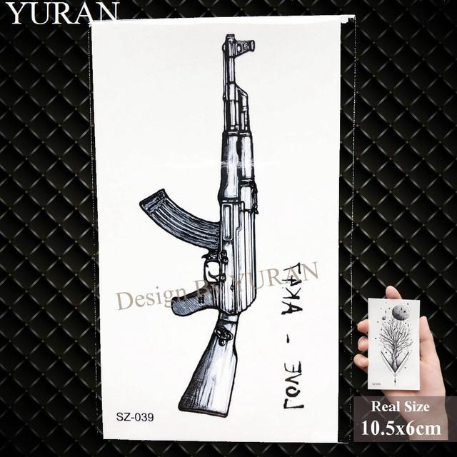 YURAN Men Fashion Black Tattoo Stickers Little Peak Wolf Temporary Tattoo Women Body Art Painting Forearm Waterproof Tatoos Moon