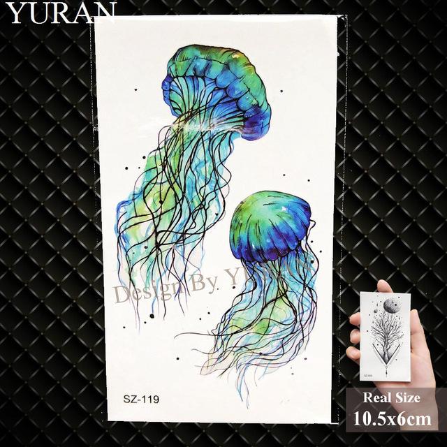 YURAN Men Fashion Black Tattoo Stickers Little Peak Wolf Temporary Tattoo Women Body Art Painting Forearm Waterproof Tatoos Moon